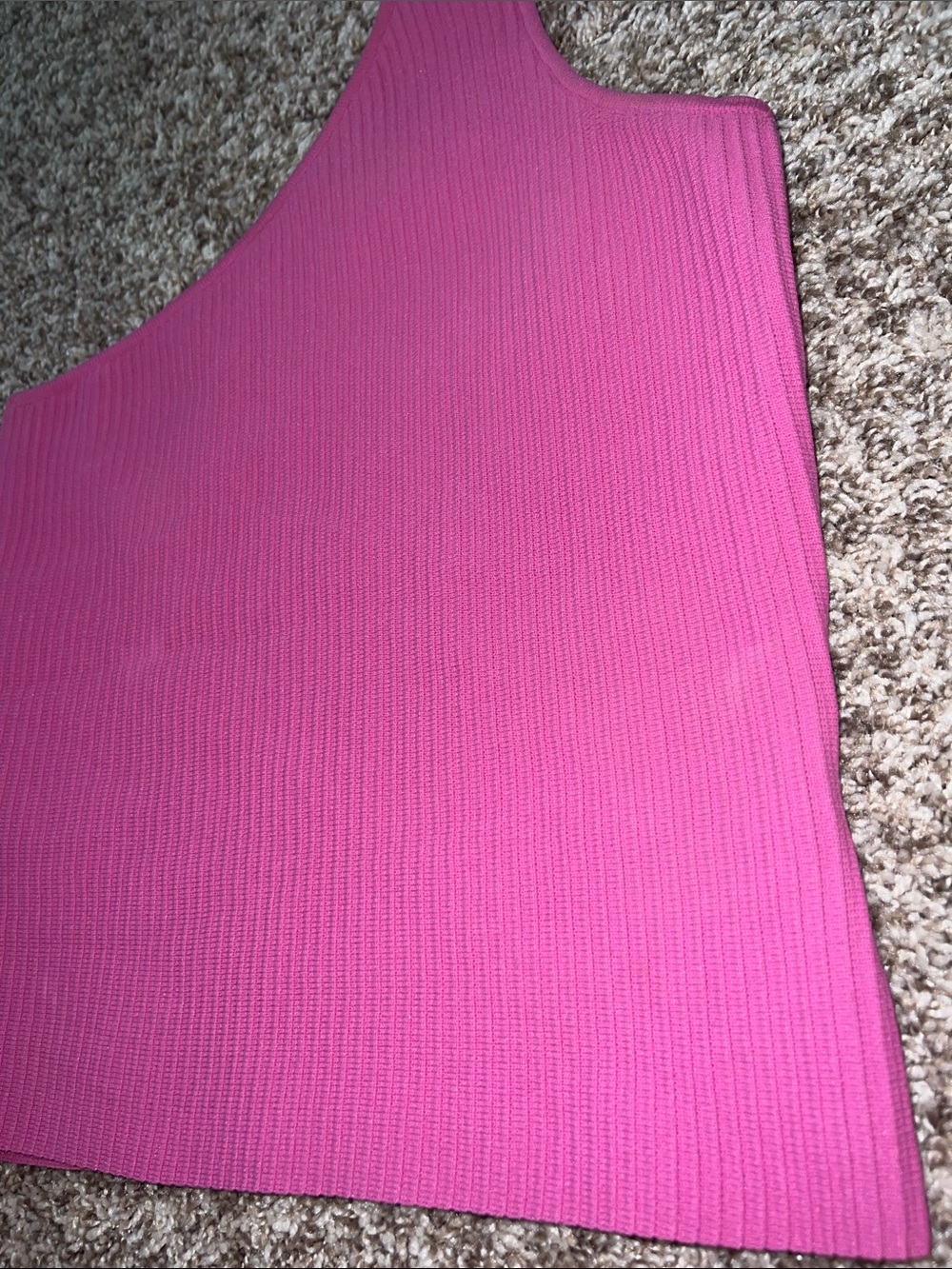 Simply Jules Slimming Ribbed One-Shoulder Pink Women’s Dress Top Size SMALL - Picture 3 of 12